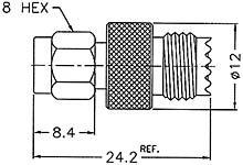 SMA Plug To Mini-UHF Jack Adapter